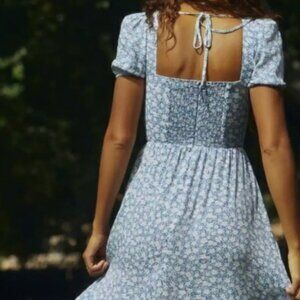 Reformation Abbie Dress | Pre-Owned | Marie Blue and White | Size 2